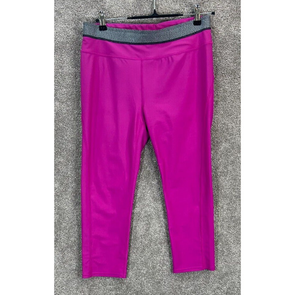 Athleta Pants Womens Large Pink Actual 30X21 Pull On Stretch Crop Yoga Legging - Picture 1 of 8